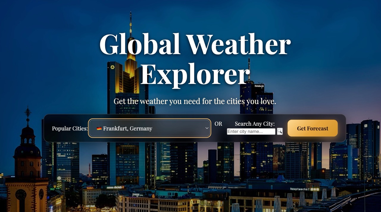 Weather App Frontpage